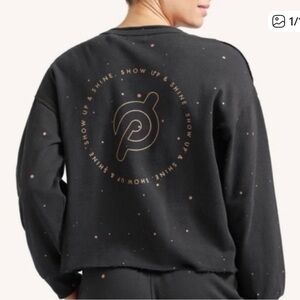 Peloton Black Crewneck Sweater with Gold Accents